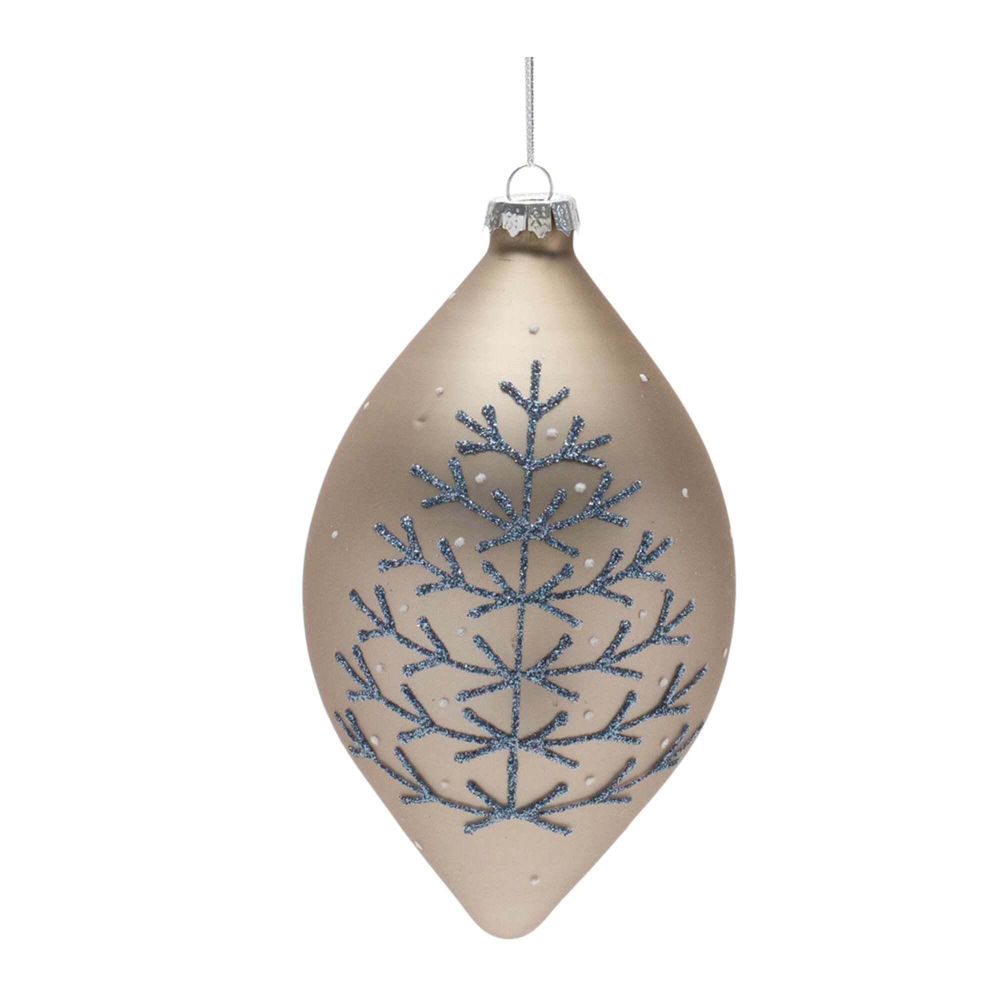6ct. Champagne Glittered Mixed Ornaments